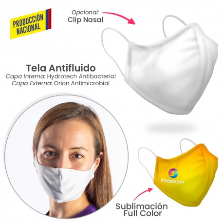 Tapabocas Antibacterial Fluidtech con clip nasa - Prod Nacional | .CP-271_2