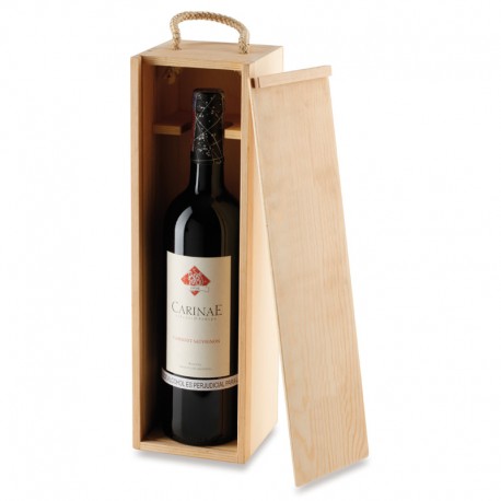 Caja en Pino para una botella de Vino - OFERTA | HO-138