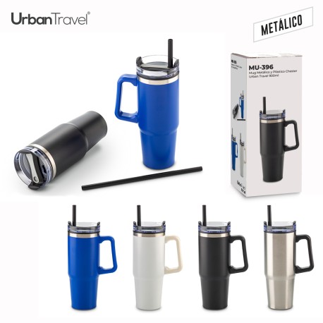 Mug Metálico y Plástico Chester Urban Travel 900ml NUEVO | MU-396