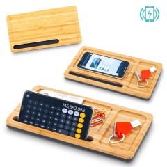 Organizador de Escritorio Bamboo con Cargador OFERTA | TE-334