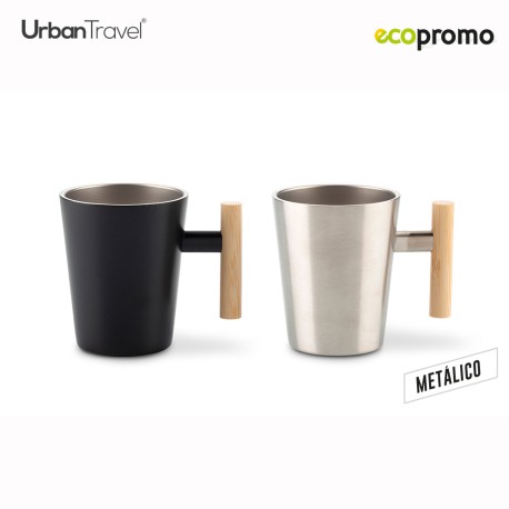 Mug Metálico Torval Urban Travel 400ml NUEVO | MU-383