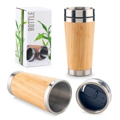 Mug Metálico con Bamboo 500ml | MU-279