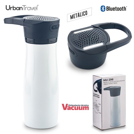 Botilito Metálico con Speaker Urban Travel 530ml - OFERTA | MU-296