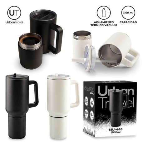 Mug Metálico Camper Urban Travel 1100 ml NUEVO | MU-443