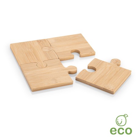 Tabla Portavasos Bambú Puzle | HO0376