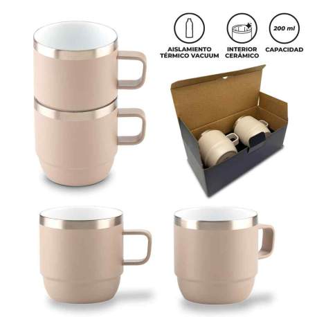 Set De Mugs Metálicos Stylor 200 mL | MU-410