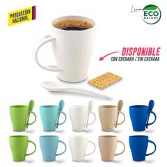 Mug Plástico con Cuchara Tiffany 350ml - Producción Nacional | MU-328