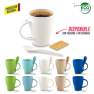 Mug Plástico con Cuchara Tiffany 350ml - Producción Nacional | MU-328