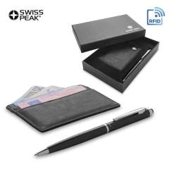 Set de Portatarjetas y Bolígrafos Swiss Peak | ML-370