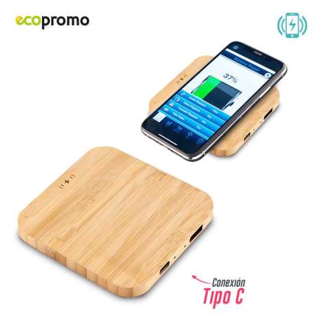 Cargador Inalámbrico Bamboo Square II | TE-463-1