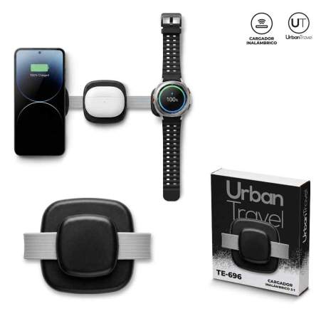 CARGADOR INALAMBRICO 3-1 URBAN TRAVEL | TE-696
