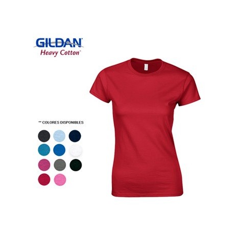GILDAN Camiseta Dama Entallada Ring Spun 150 gms COLOR - S -  XL | 64000LCOLOR