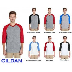 GILDAN Camiseta tipo raglán manga 3/4 JASPE - S -  XL | 5700JASPE